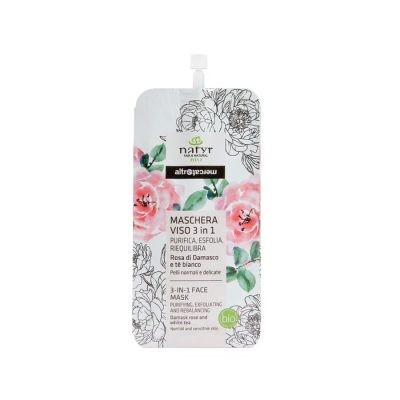 Maschera viso - 3 in 1 - Rosa di Damasco e Tè bianco – 2 X10 ml