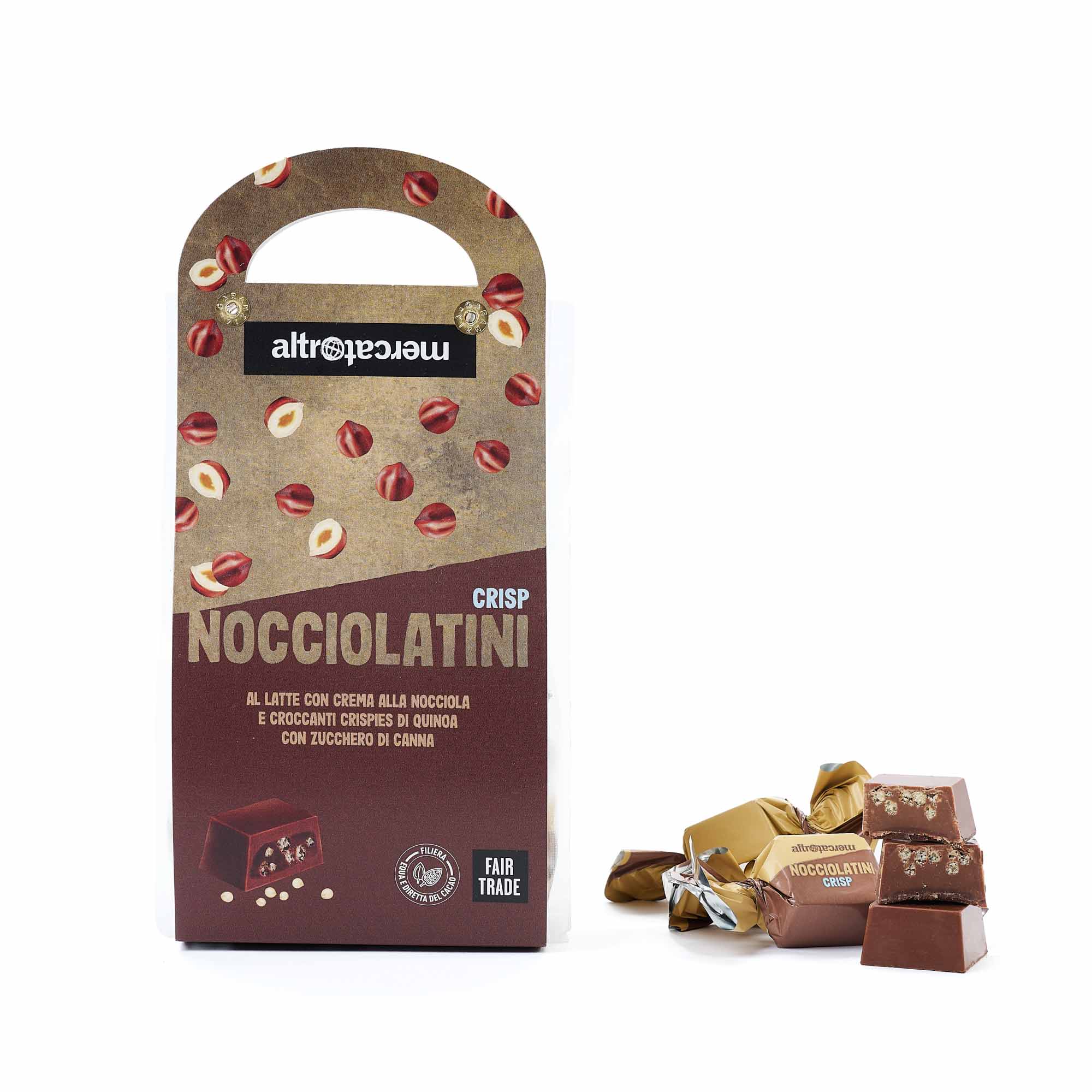 Nocciolatini crisp – cioccolatini ripieni alla nocciola – 120 g