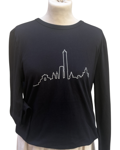Maglia manica lunga unisex “Skyline Bologna” NERA