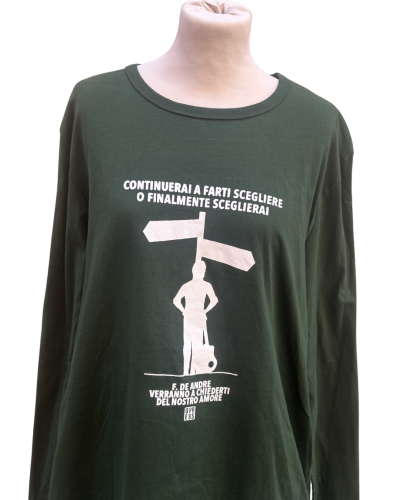 Maglia manica lunga unisex "Verranno a chiederti" VERDE