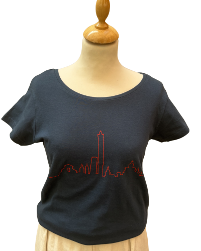 T-shirt donna "Skyline Bologna" BLU BALTICO