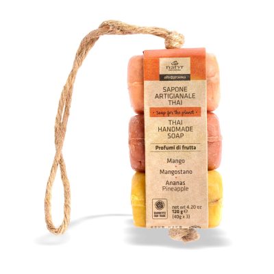 Tris saponi artigianali Thai - Profumi di Frutta - 3 x 40 gr