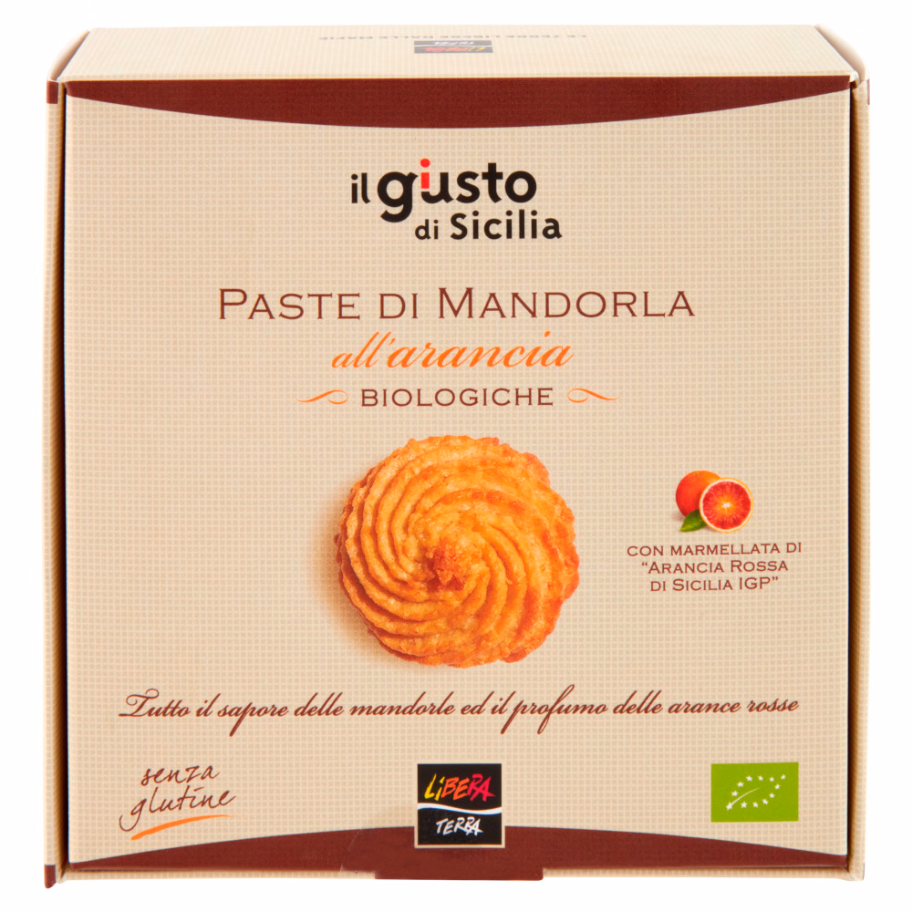 Paste di mandorla all’arancia biologiche Libera Terra - 160g