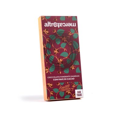 Chocomagnetico gianduia fondente con fave di cacao