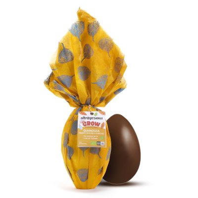 GROW - Uovo di cioccolato gianduia con granella di nocciole - bio - 350g