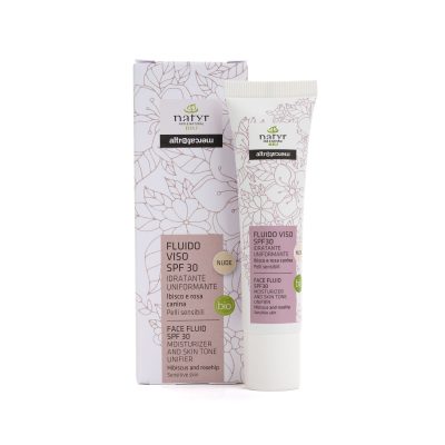 Fluido viso giorno con SPF 30 - Ibisco e Rosa Canina - chiaro - bio - 30ml