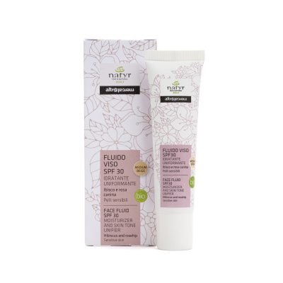 Fluido viso giorno con SPF 30 - Ibisco e Rosa Canina – medium beige - bio - 30ml